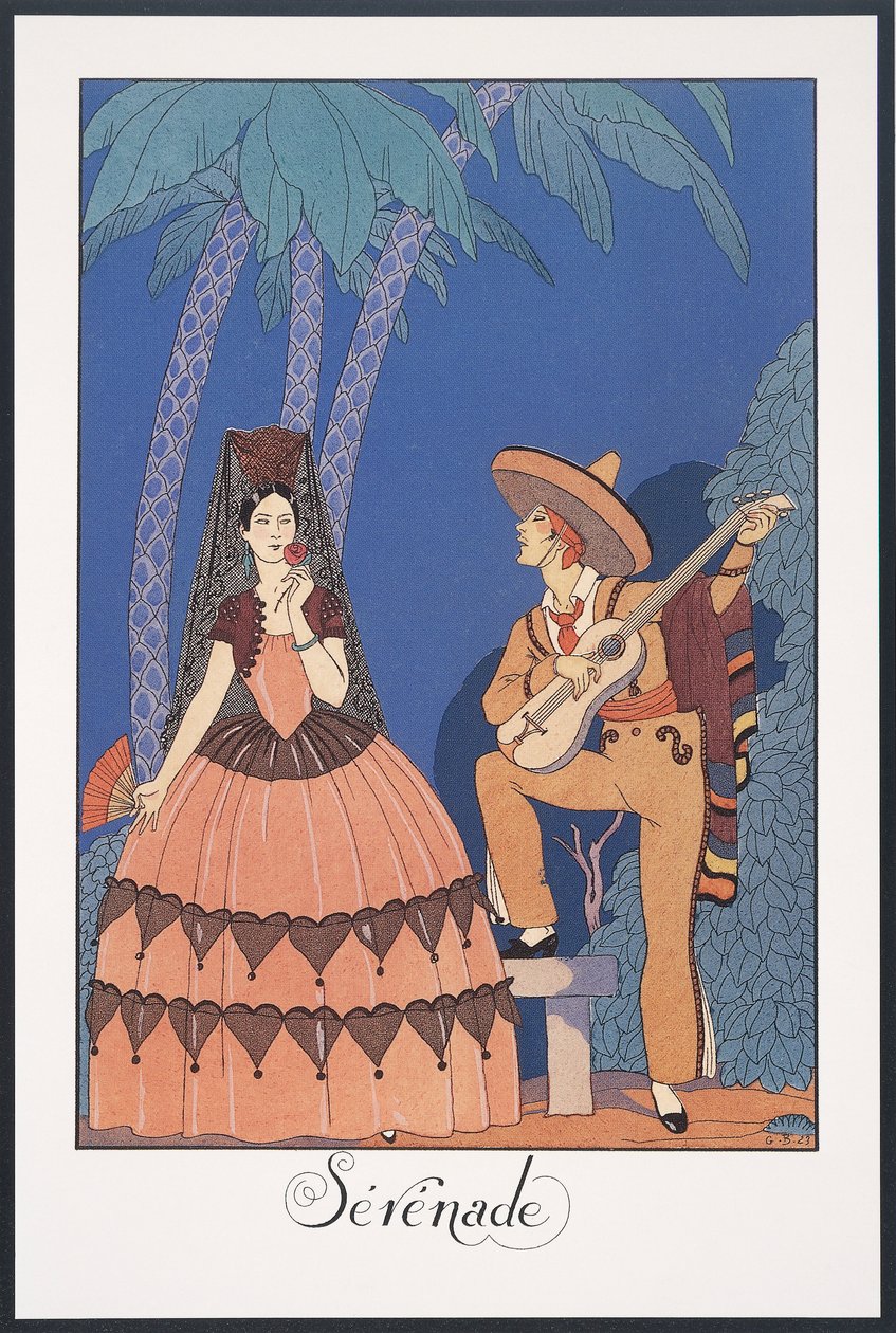 Falbalas et Fanfreluches, 1924 için Almanak, Serenat, George Barbier tarafından, yazdır by Georges Barbier