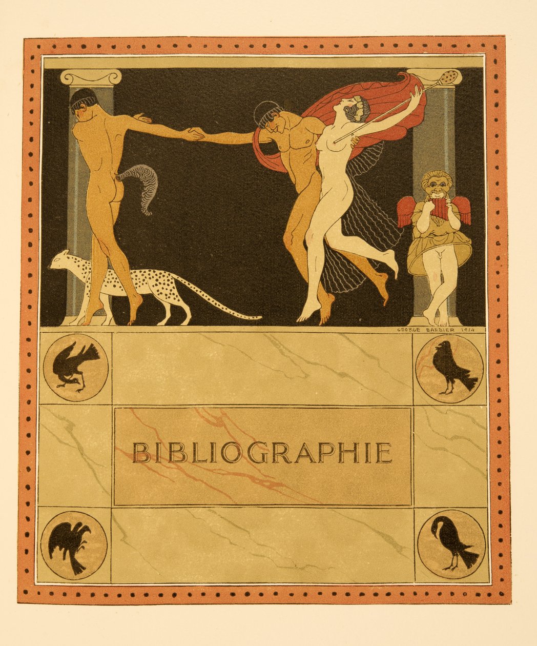 Les Chansons de Bilitis'ten çizim, Pierre Louys, pub. 1922 (kalıp baskısı) by Georges Barbier