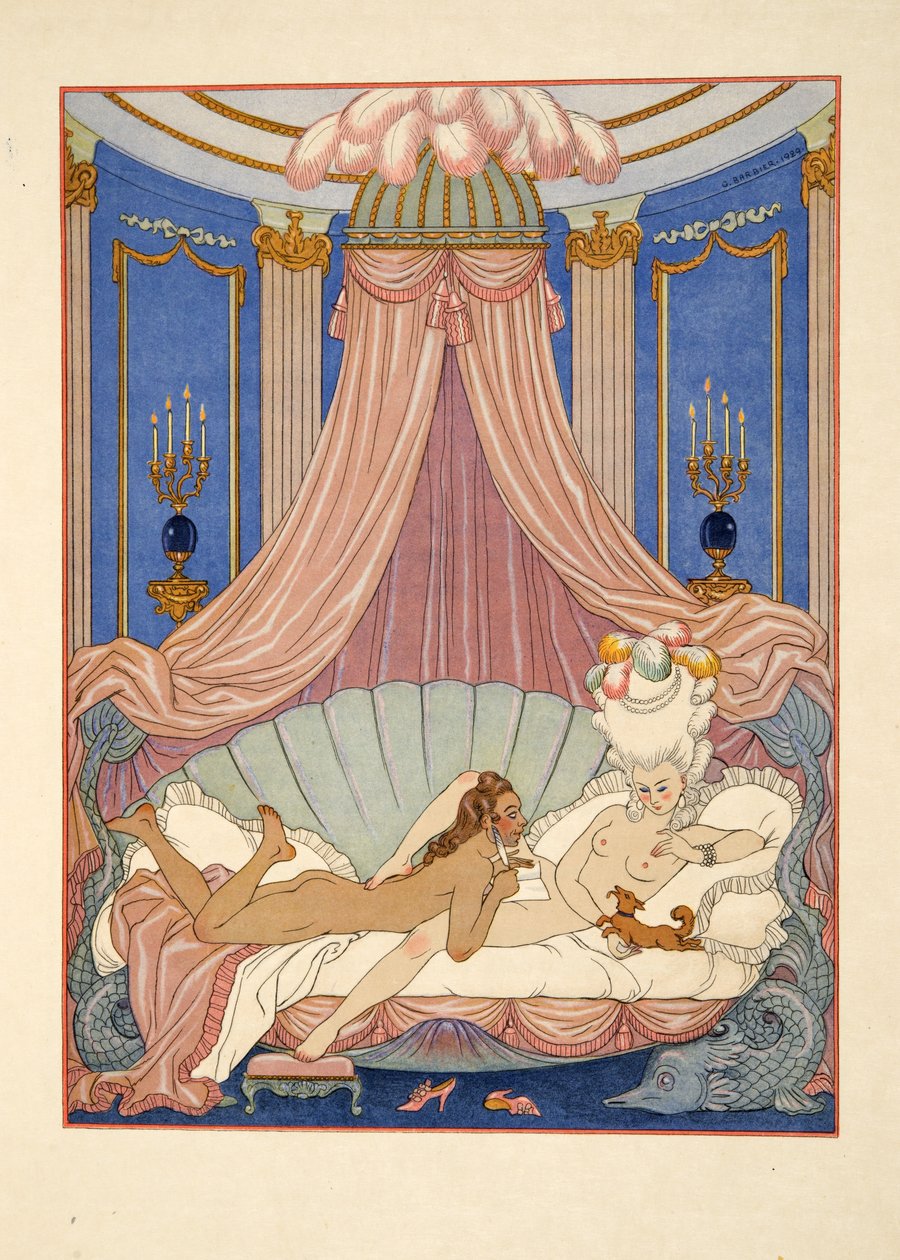 Pierre Choderlos de Laclos (1741-1803) pub'ın 'Les Liaisons Dangereuses' adlı çiziminden. 1934 (kalıp baskısı) by Georges Barbier