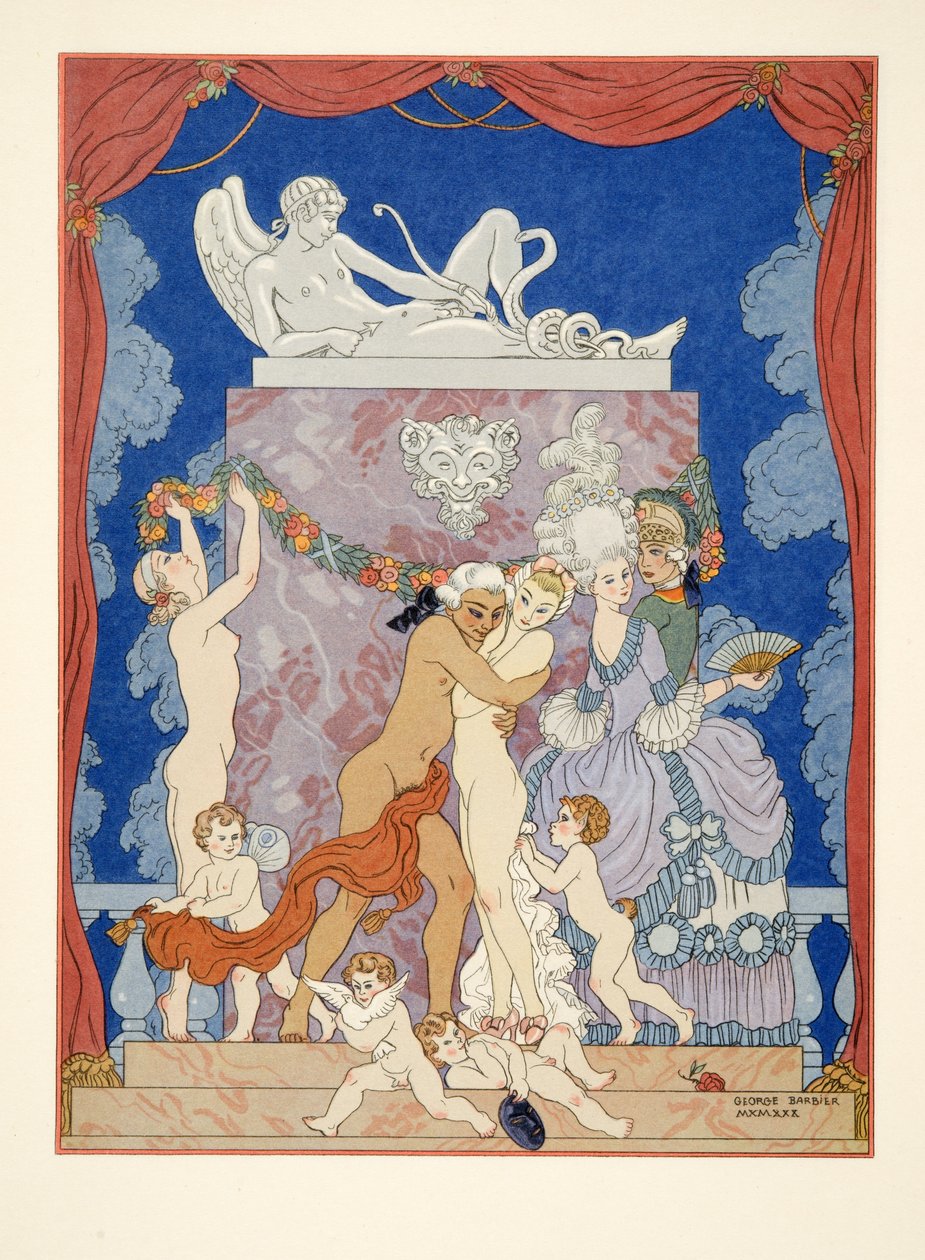 Pierre Choderlos de Laclos (1741-1803) pub'ın 'Les Liaisons Dangereuses' adlı çiziminden. 1934 (kalıp baskısı) by Georges Barbier
