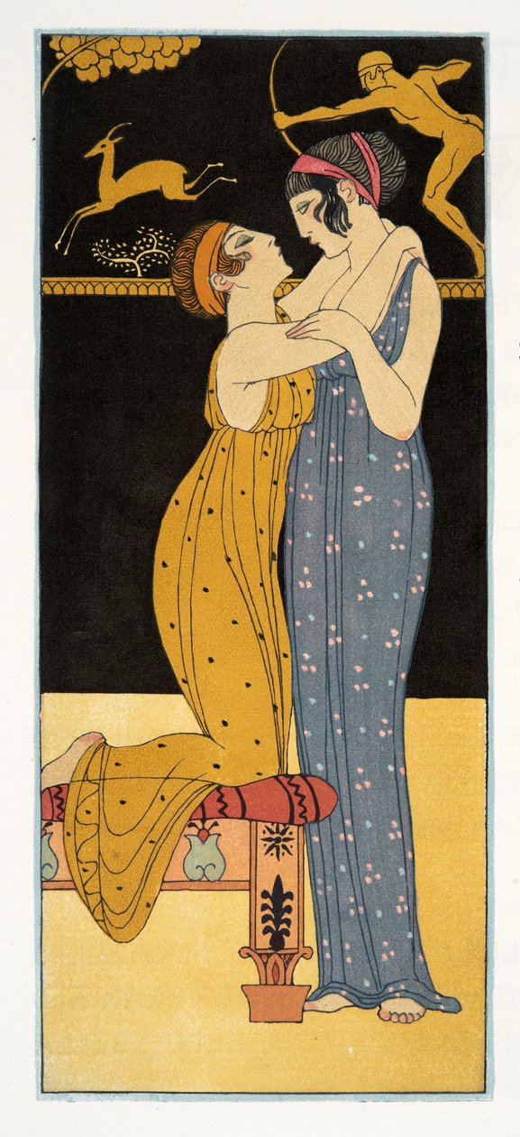 Arzu, Pierre Louys tarafından Les Chansons de Bilitis'ten bir çizim, pub. 1922 (kalıp baskısı) by Georges Barbier