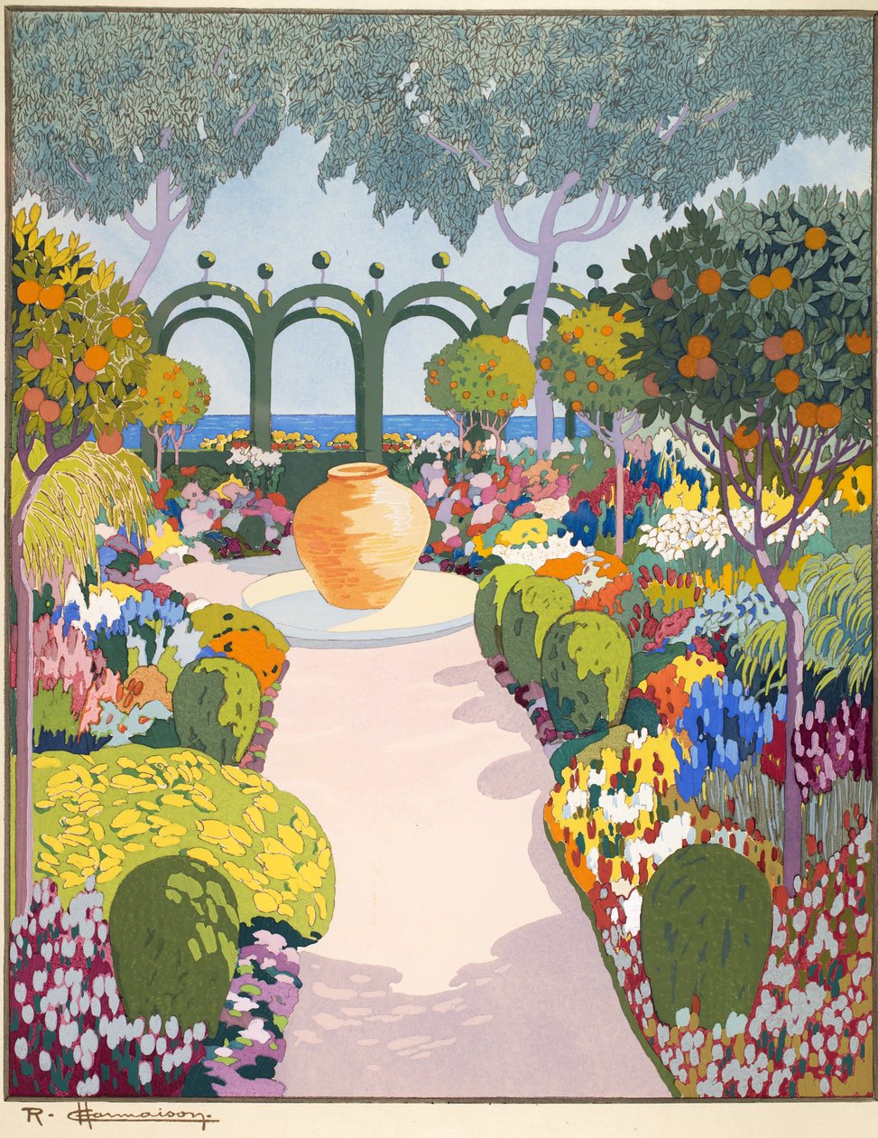 Kavanoz, bar. Paris 1919 (kalıp baskısı) by Georges Barbier