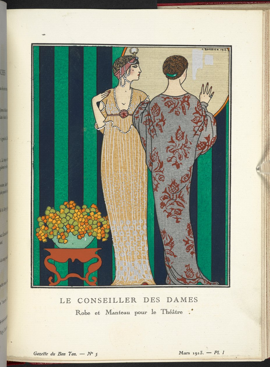 "Kadın Danışmanı - Tiyatro için Cüppe ve Pelerin." by Georges Barbier