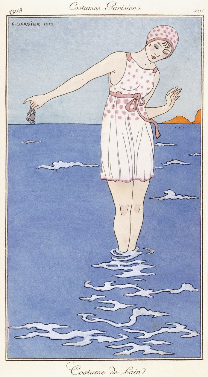Paris kıyafetleri: Banyo kostümü by Georges Barbier