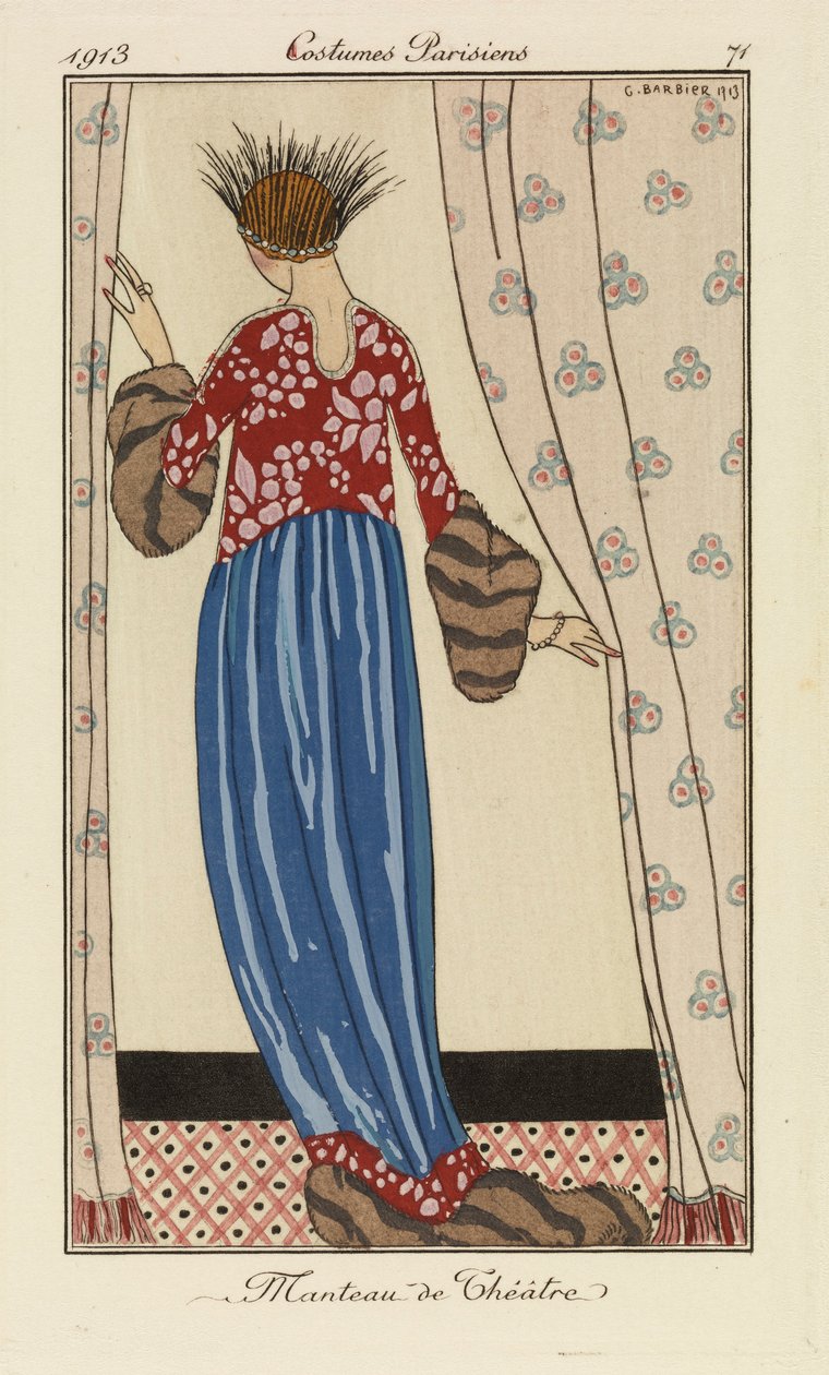 'Paris Kostümleri'nden Plaka 71 by Georges Barbier