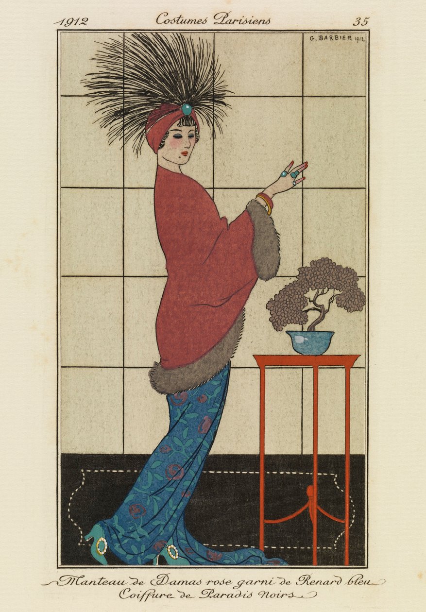 'Paris Kostümleri'nden Plaka by Georges Barbier