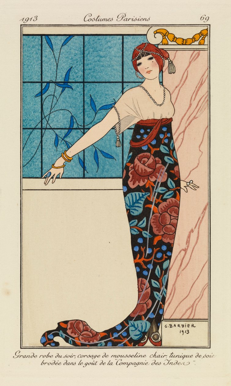 'Paris Kostümleri'nden Plaka by Georges Barbier