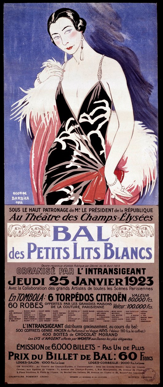 Afiş “” Au Theater des Champs-Elysees - Le bal des petits lits blanc l