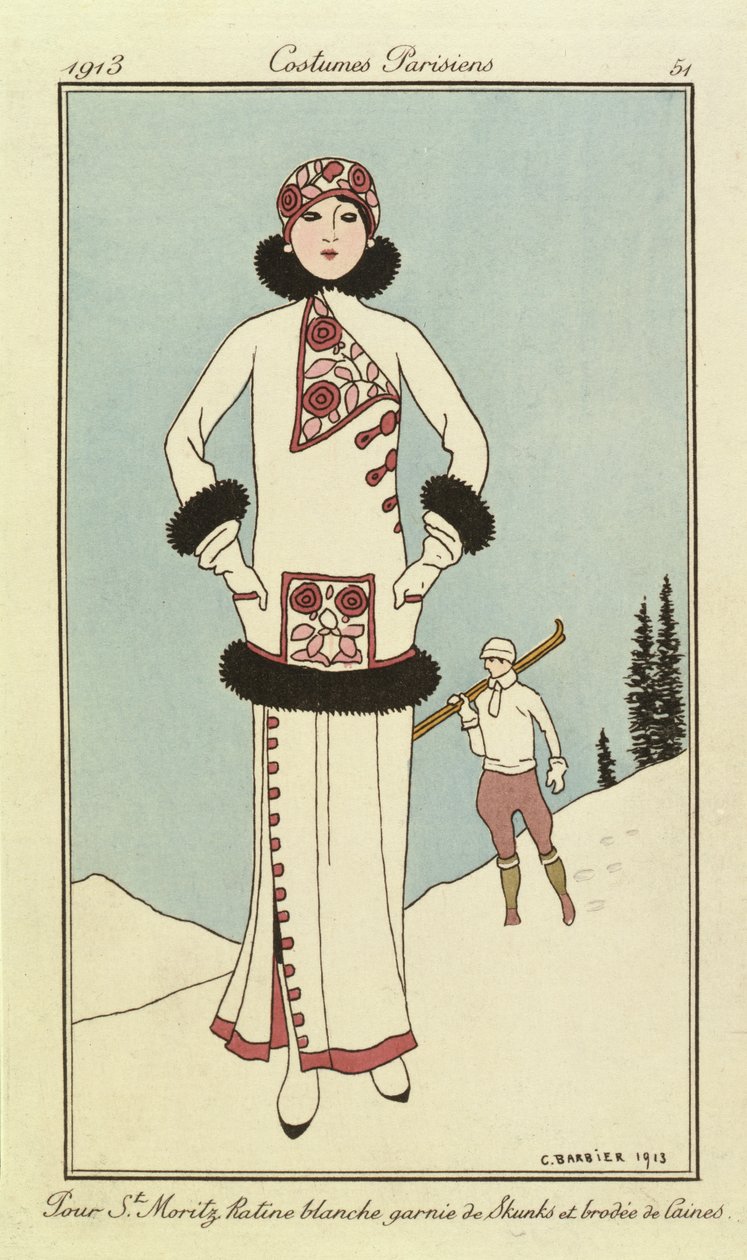 St. Moritz için "Paris Kostümleri"nden Plaka by Georges Barbier