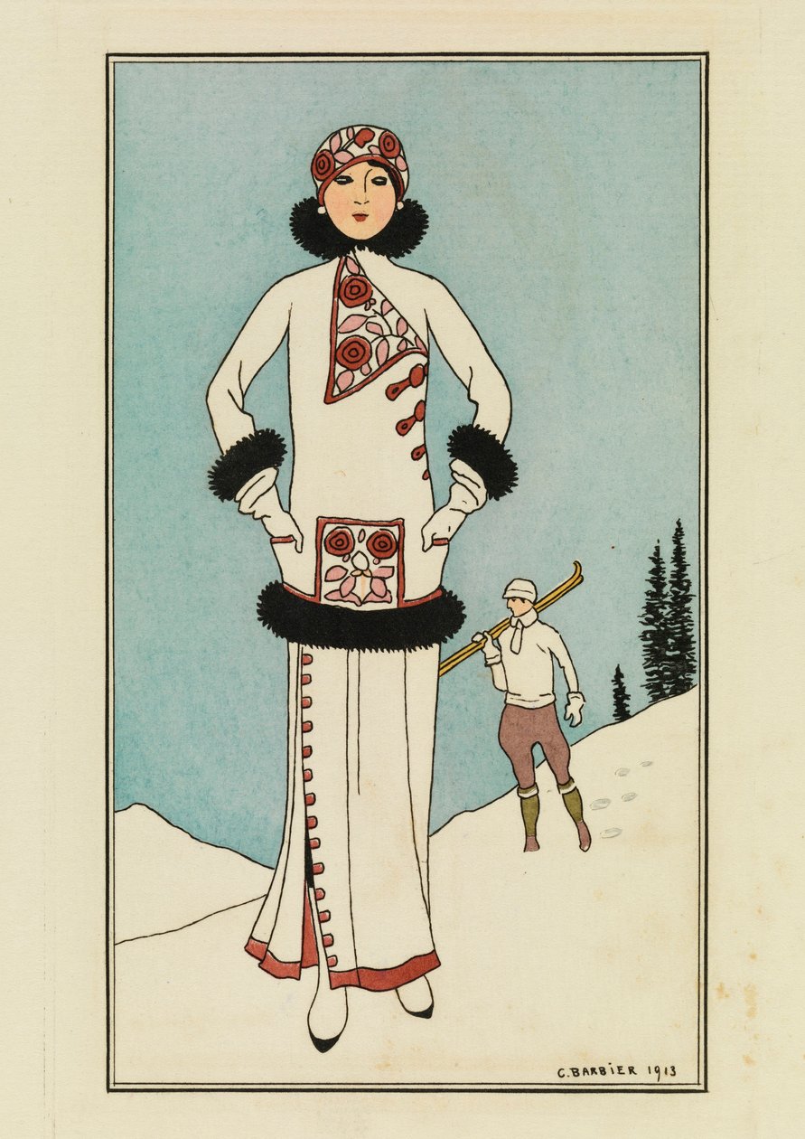 St. Moritz için 'Paris Kostümleri'nden Tabak by Georges Barbier