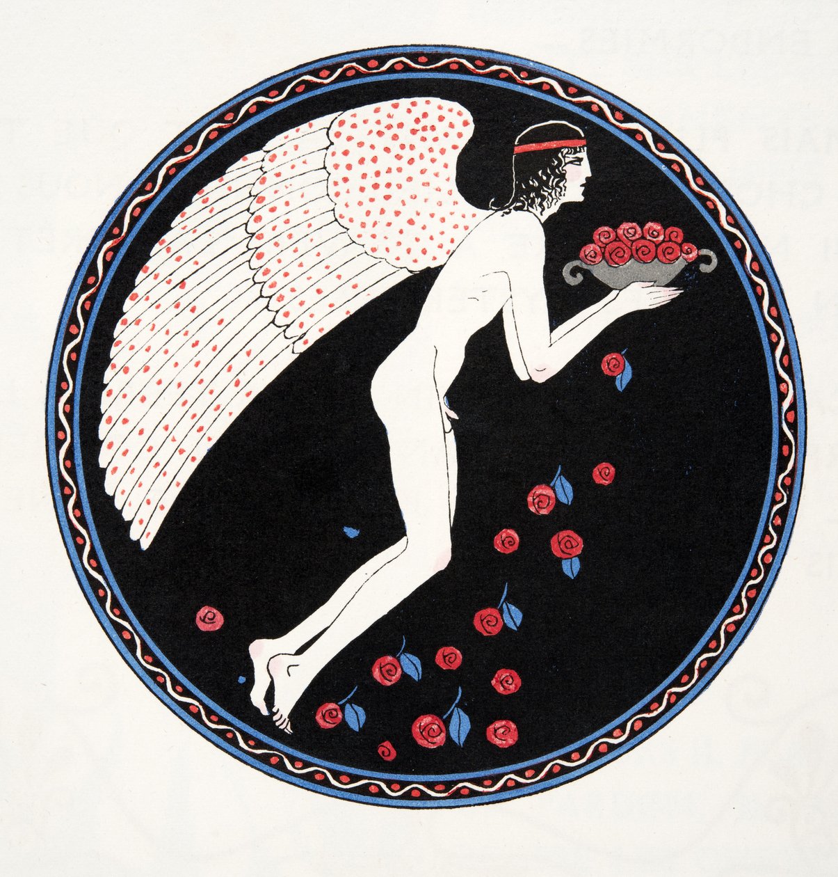Gece Gülleri, Les Chansons de Bilitis'ten resim, Pierre Louys, pub. 1922 (kalıp baskısı) by Georges Barbier