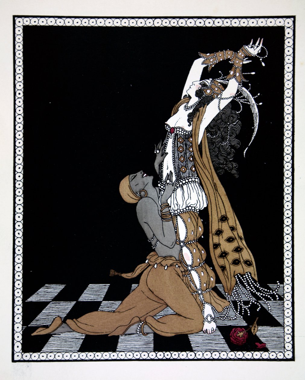 Scheherazade, 'Vaslav Nijinsky'nin Dansları Üzerine Tasarımlar' (1889-1950) serisinden. Georges Barbier (1882-1932), Pochoir Baskısı by Georges Barbier