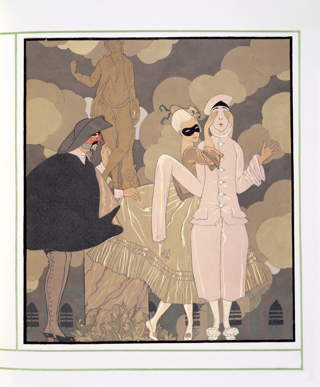 Sürpriz (kağıt üzerine sulu boya) by Georges Barbier
