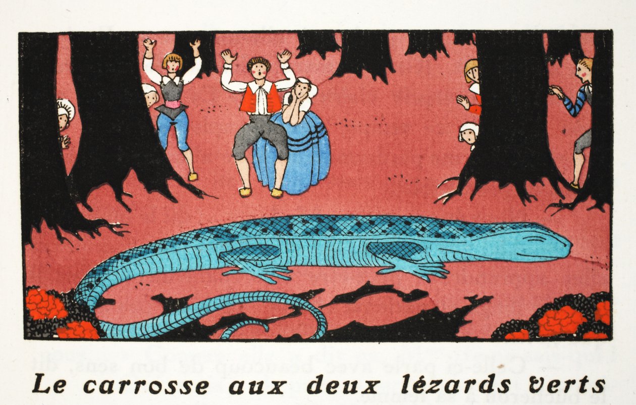 Büyük Mavi Kertenkele (pochoir baskı) by Georges Barbier