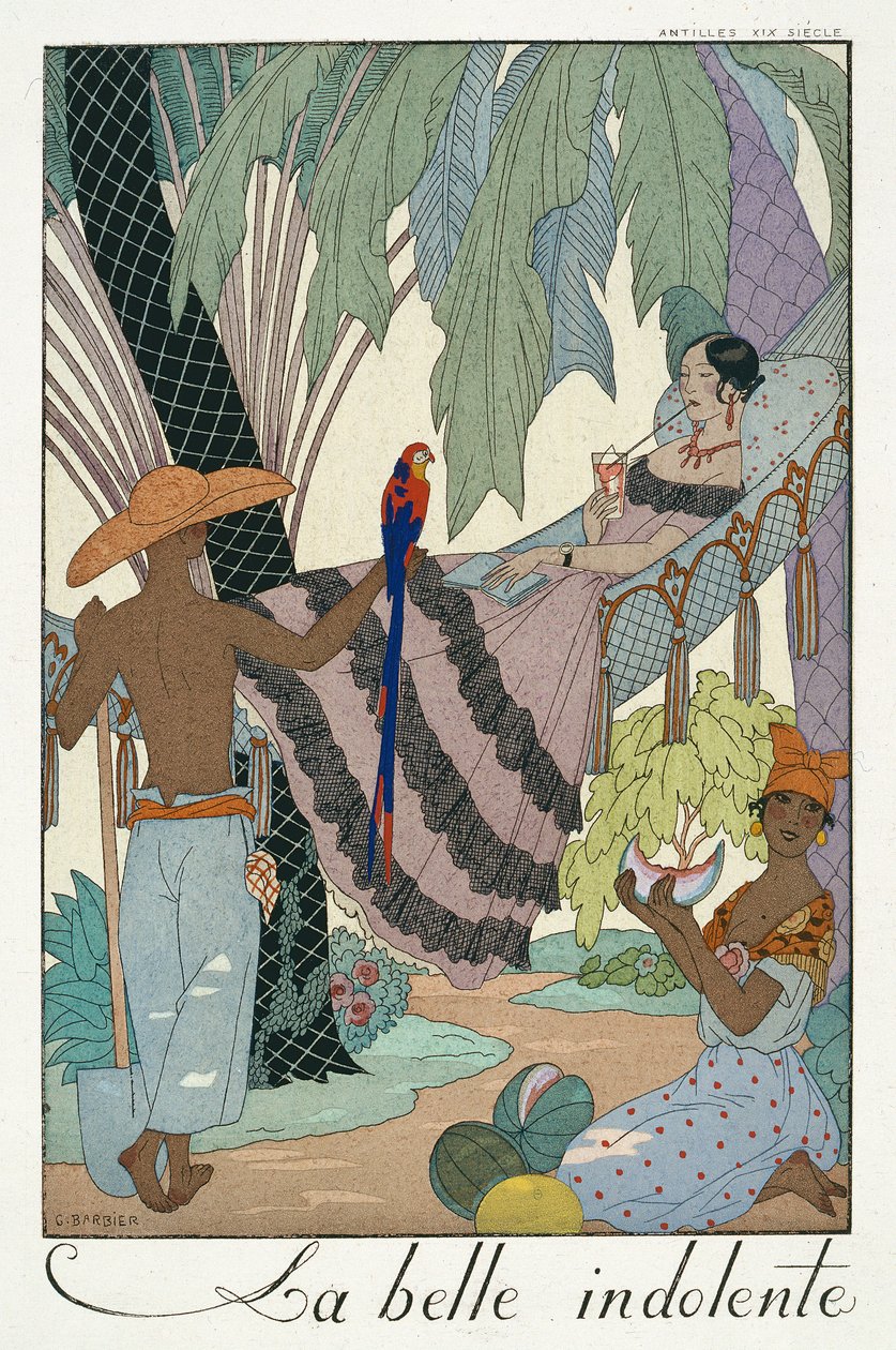 Boşta duran güzellik (pochoir baskı) by Georges Barbier