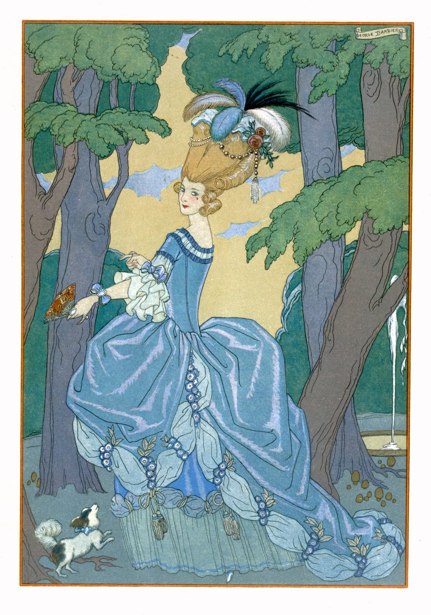Ormanda Yürüyüş, Paul Verlaine (1844-96) 1928 (pochoir baskı) tarafından 