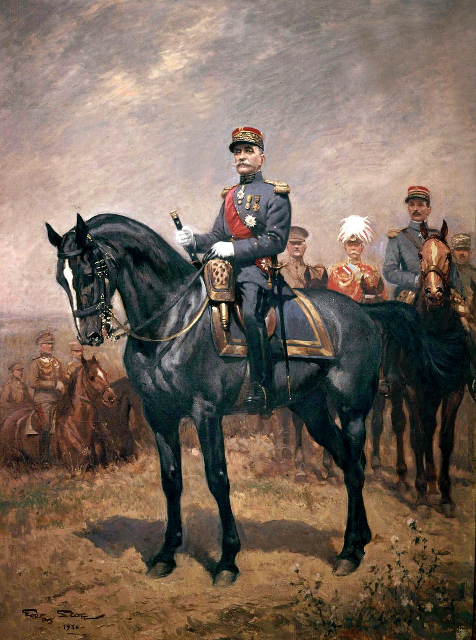 Mareşal Ferdinand Foch'un atlı portresi by Georges Bertin Scott