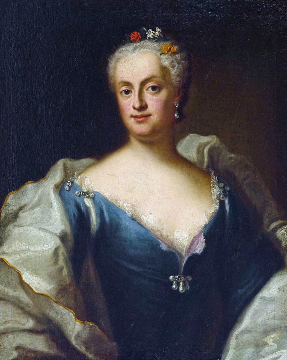 Marie-Anne de Saxe - (Marie Anne de Saxe) - Saksonya Maria Anna Sophia, Bavyera Seçmeni (1728-1797) - George Desmarees (1697-1776). Tuval üzerine yağlı boya Ebat : 80x64,5 cm Özel Koleksiyon by Georges Desmarées