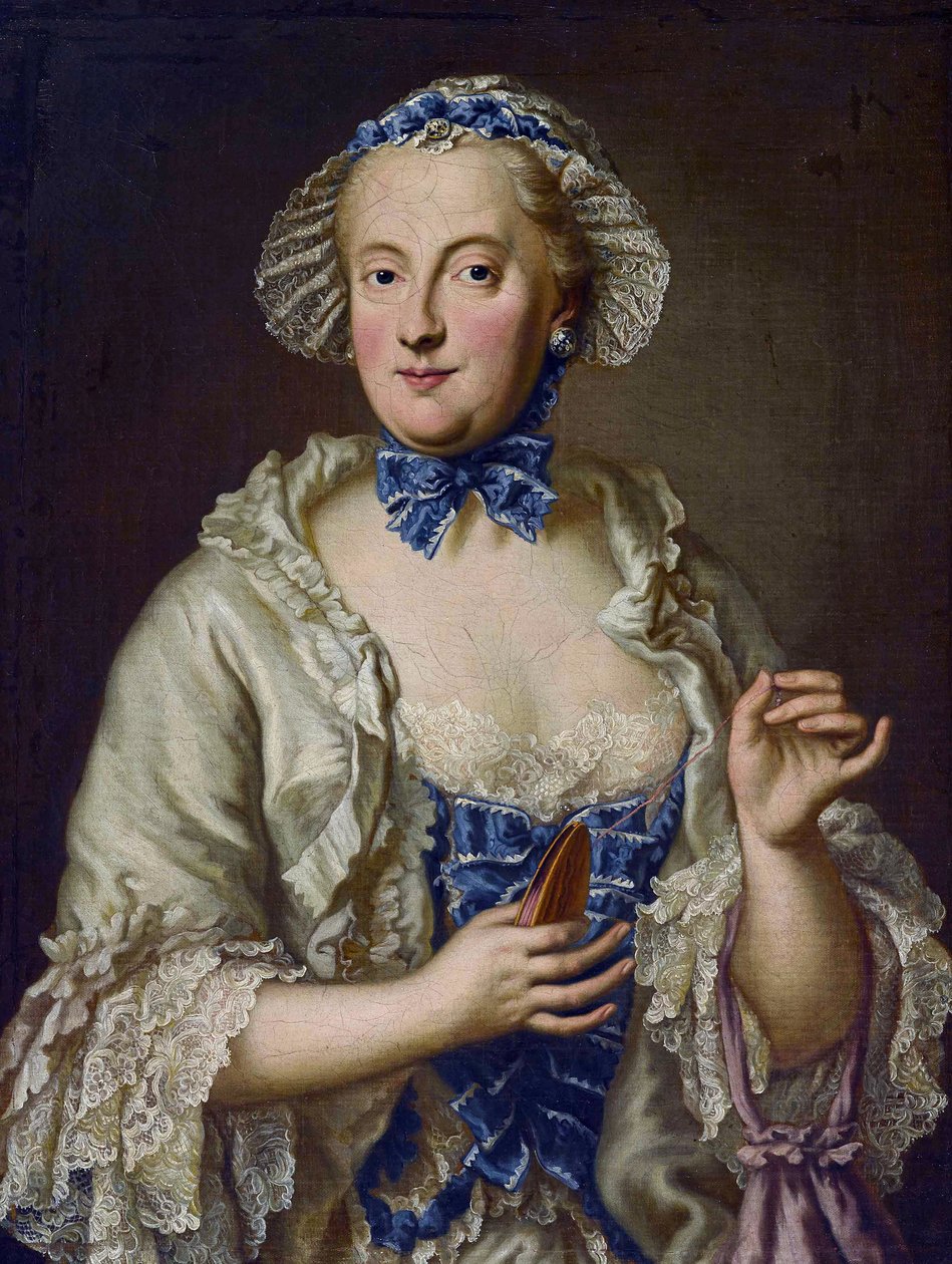 Marie-Anne de Saxe - (Marie Anne de Saxe) - Saksonya Maria Anna Sophia, Bavyera Seçmeni (1728-1797) makaralı - George Desmarees (1697-1776). Tuval üzerine yağlı boya Ebat : 82x61,5 cm Özel Koleksiyon by Georges Desmarées