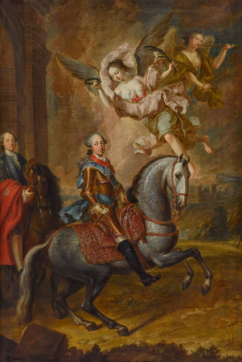 Maximilian III Joseph, Bavyera Seçmeni, at sırtında (tuval üzerine yağlı boya) by Georges Desmarées