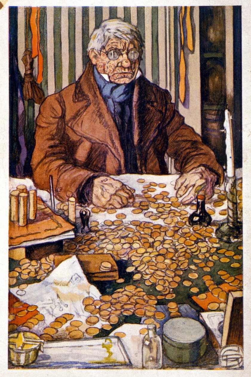 Le pere Grandet parasını sayıyor - Honore de Balzac, koll. İdeal Kitaplık by Georges Dupuis