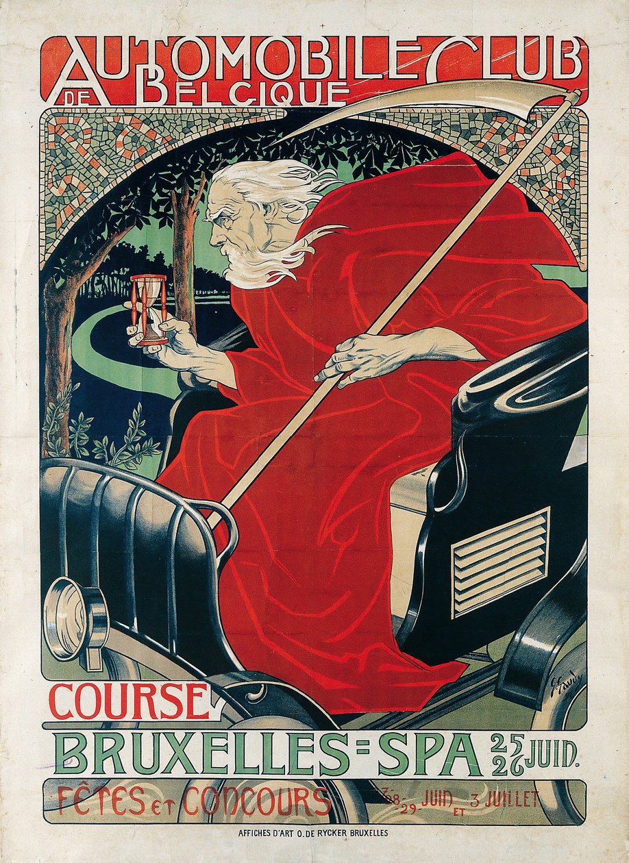 Otomobil Kulübü Belçika. Yarış Brüksel - Spa, 1898. by Georges Gaudy
