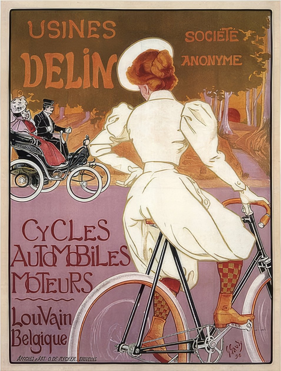 Delin Döngüleri Otomobiller Moteurs. 1898 by Georges Gaudy