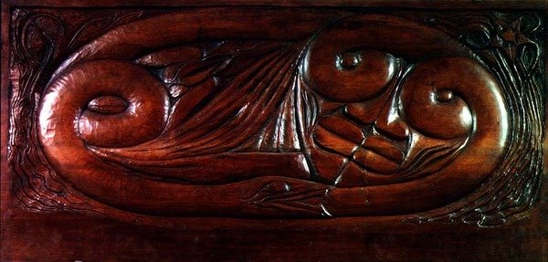 Varoluş, ahşap yatak paneli, c.1894 (ahşap) by Georges Lacombe