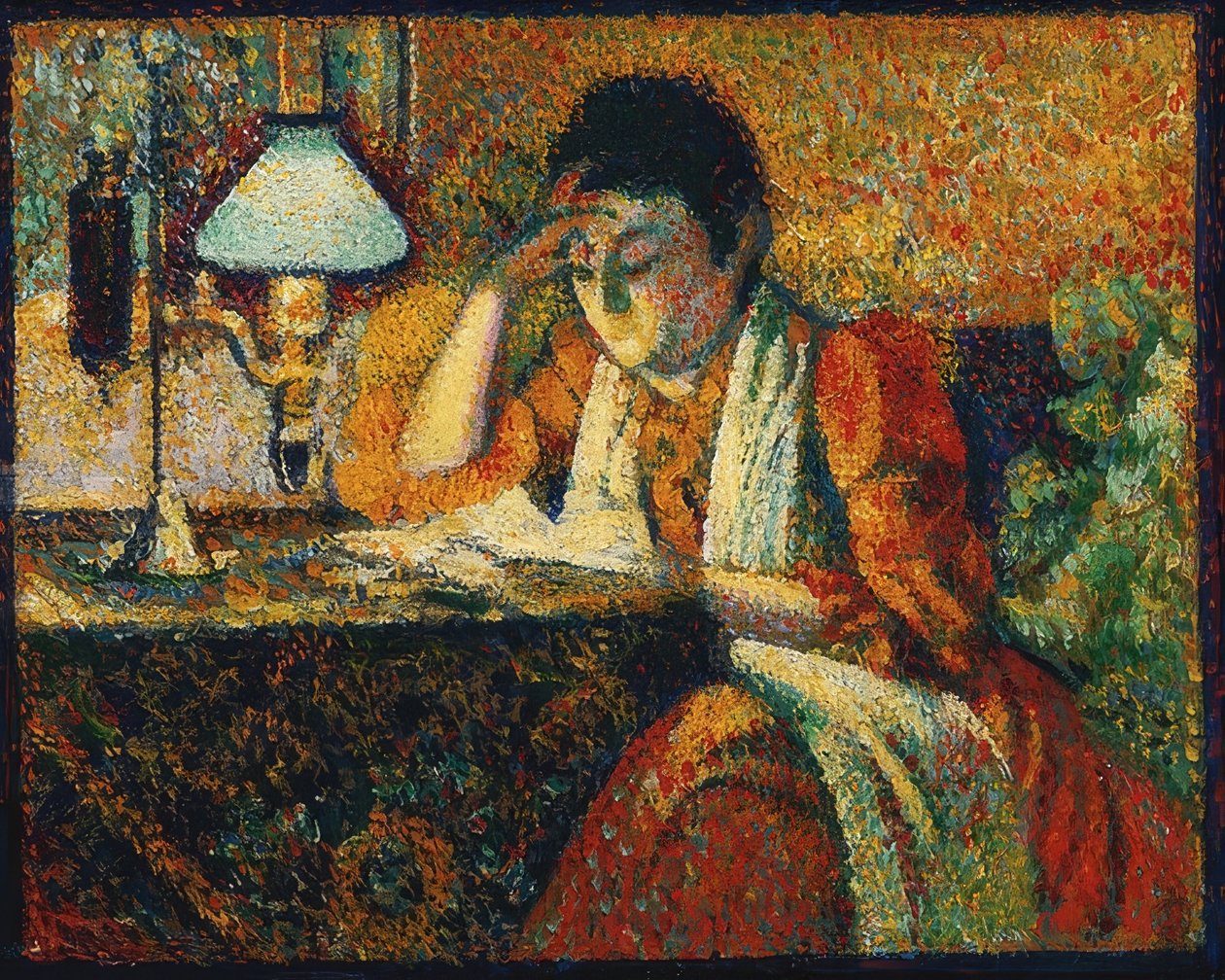Die Lesende (Okuyucu). 1888 by Georges Lemmen