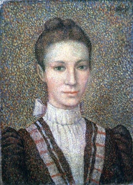 Genç Bir Kızın Başı ve Omuzları by Georges Lemmen
