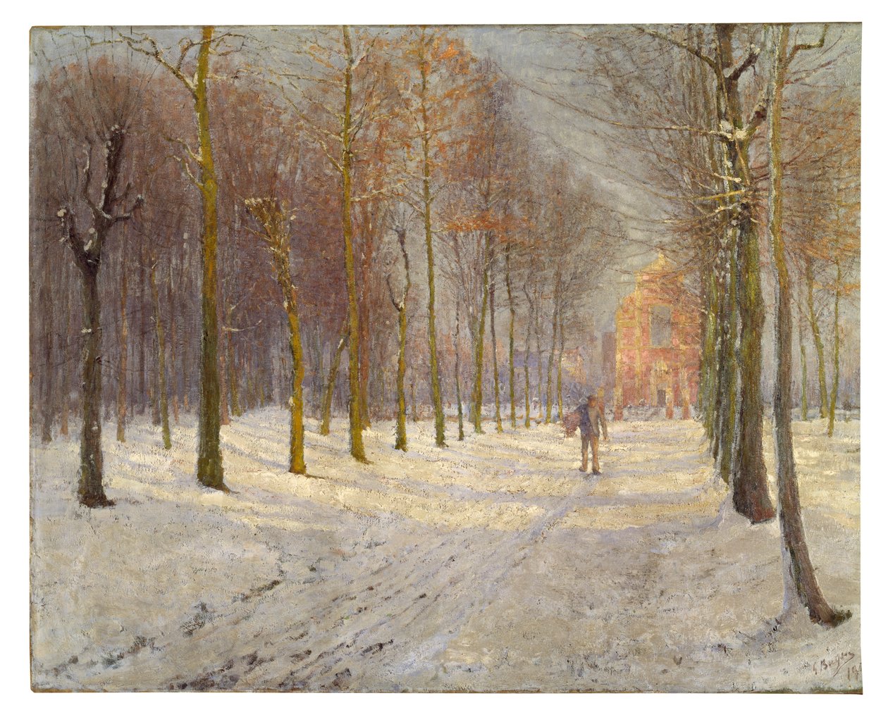 Wondelgem'deki Kilise (tuval üzerine yağlıboya) by Georges Leon Ernest Buysse