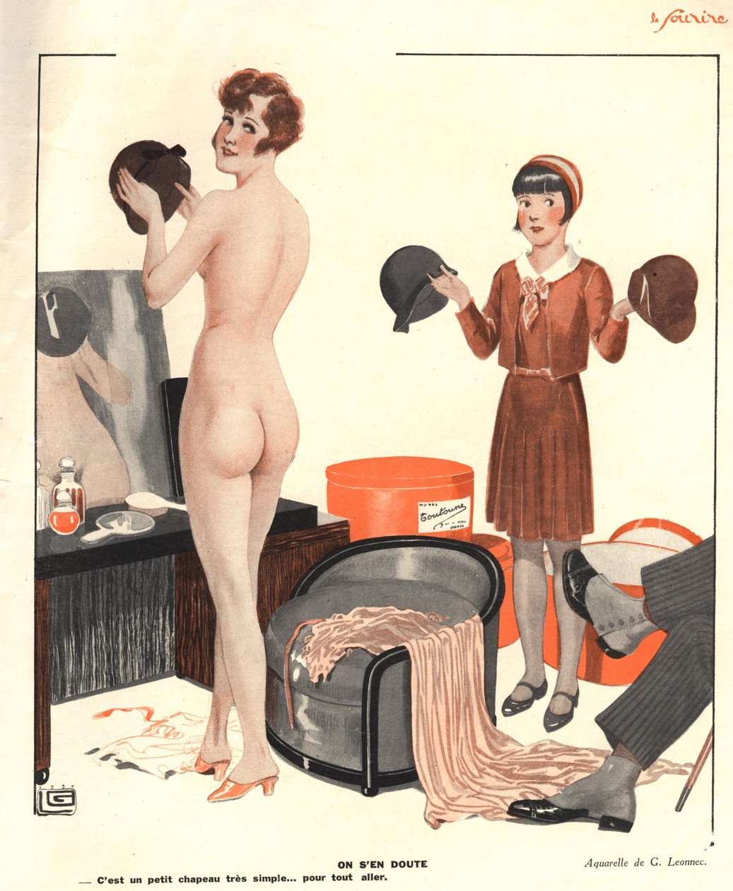 'The Smile'dan İllüstrasyon (renkli lito) by Georges Leonnec