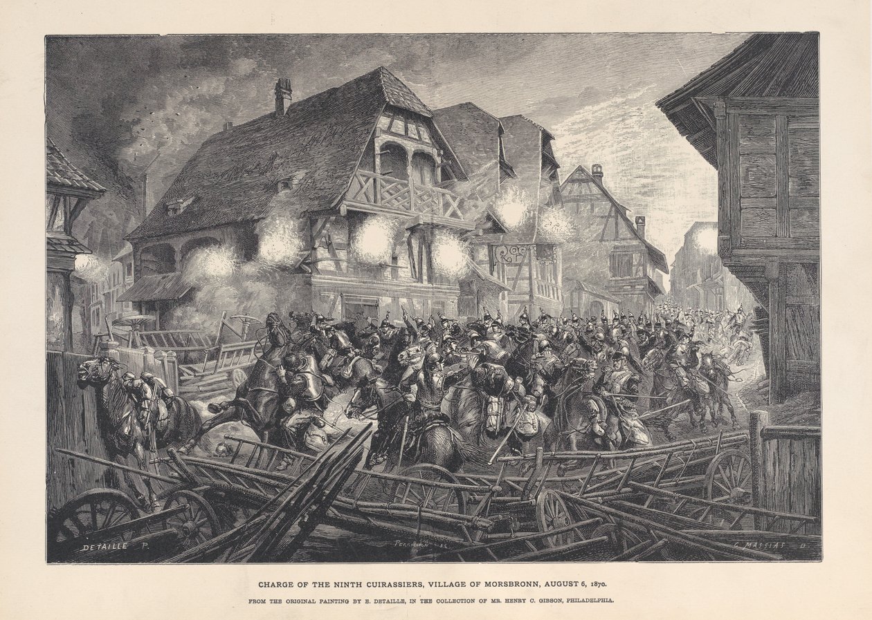 Dokuzuncu Cuirassiers, Morsbronn Köyü, 6 Ağustos 1870, 1874-1900. by Georges Léon Alfred Perrichon