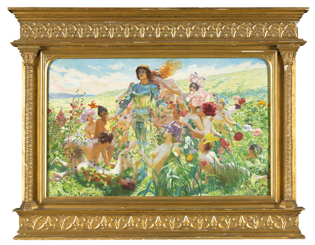 Çiçek Şövalyesi (tuval üzerine yağlı boya) by Georges Marie Rochegrosse