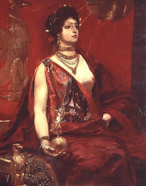 Kırmızılı Kadın Portresi by Georges Marie Rochegrosse
