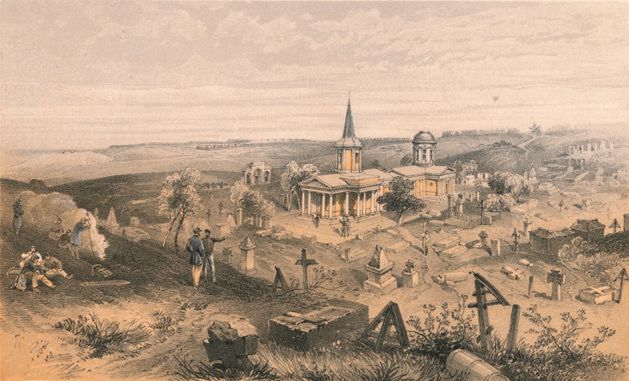 50 Nolu Fransız Bataryalı Karantina Mezarlığı ve Kilisesi, 1856 by Georges McCulloch