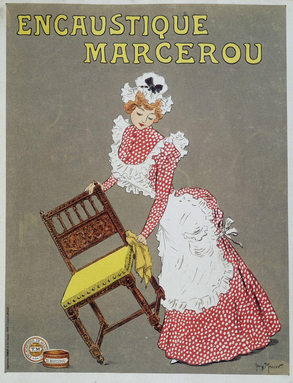 Ahşap balmumu “Encaustic Marcerou” reklamı by Georges Meunier
