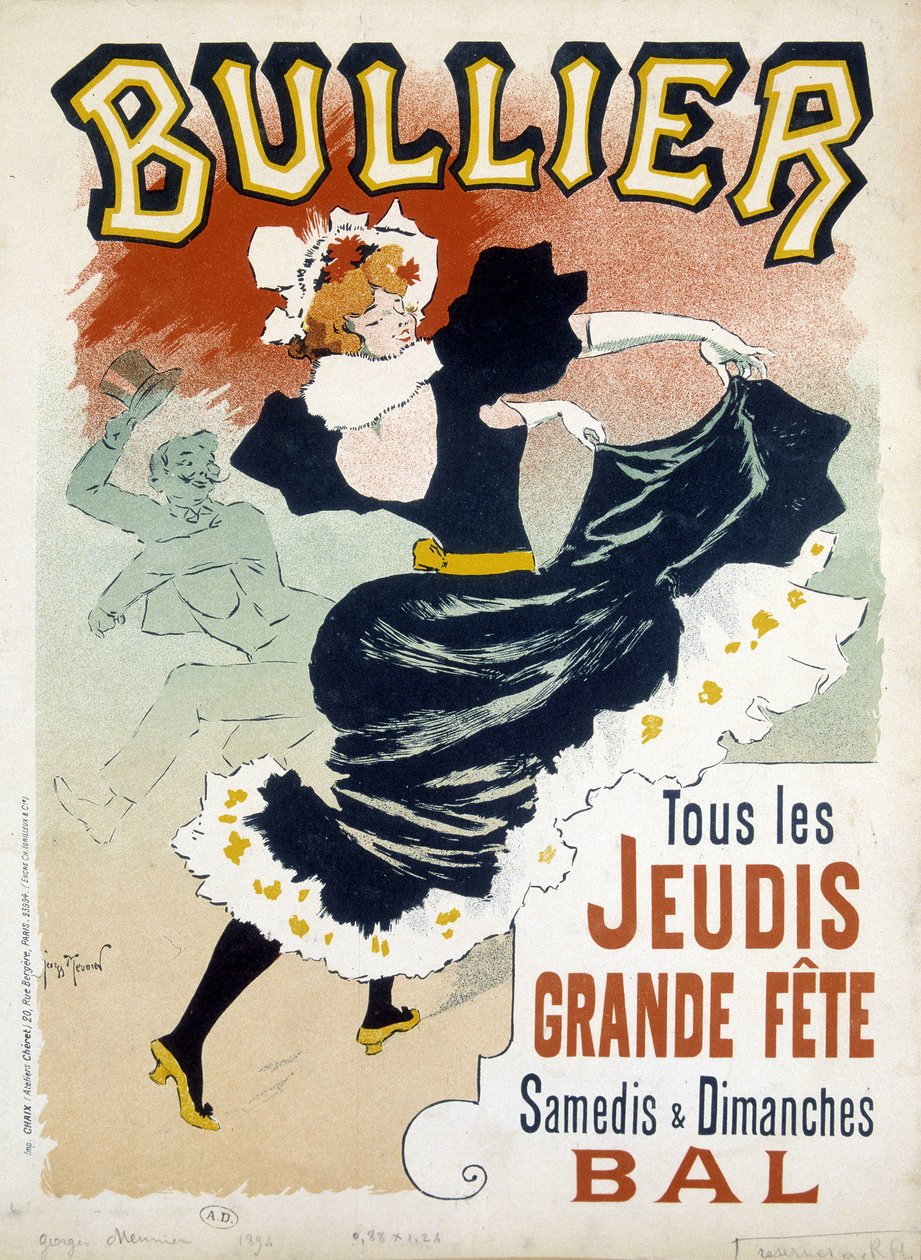 Balo için “Bullier” posteri - 19. yüzyılın sonlarına ait pub by Georges Meunier