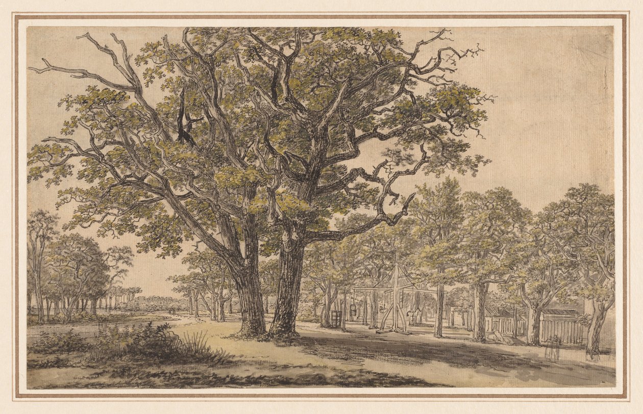 Manzara recto İki Paris Manzarası verso, 1800'lerin ilk yarısı. by Georges Michel
