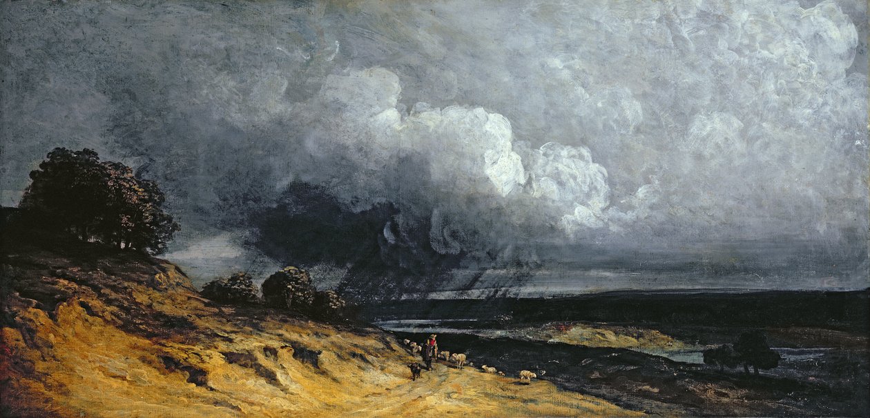 Montmartre yakınlarında fırtına (tuval üzerine yağlı boya) by Georges Michel