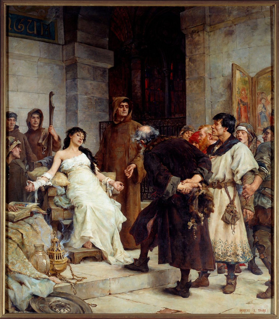 Orta Çağda Bir Stigma Georges Moreau de Tours (1848-1901) tarafından 1885 Güneş Tablosu. 2,6x3 m Güzel Sanatlar Müzesi Nantes by Georges Moreau de Tours