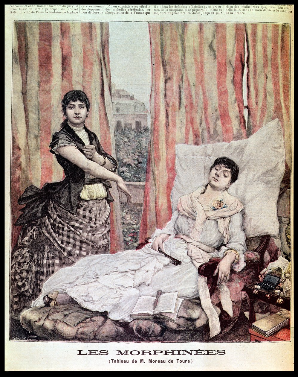 Morphiamania, 'Le Petit Journal'dan bir çizim, H. Meyer ve F. Melville tarafından oyulmuş, 1891 by Georges Moreau de Tours