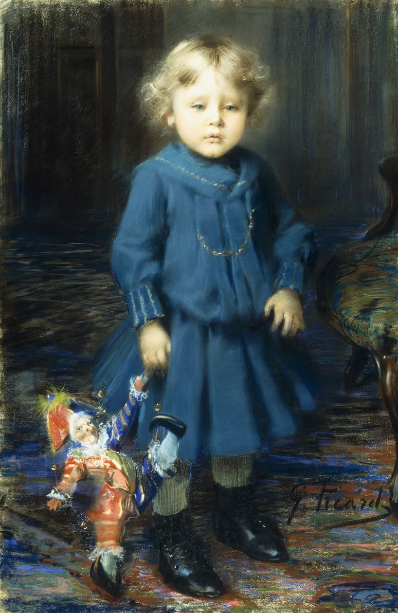 Bebekli Bir Çocuk Portresi by Georges Picard