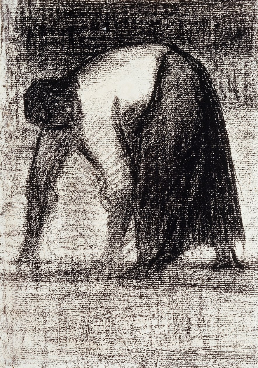 Elleri Yerde Köylü Kadın; Paysanne les Mains veya Sol, c.1882 by Georges Pierre Seurat