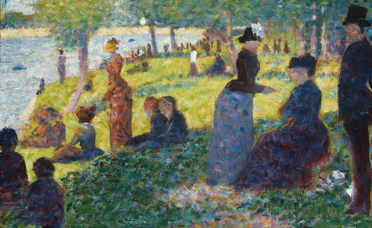 La Grande Jatte için Yağ Kroki, 1884. by Georges Pierre Seurat