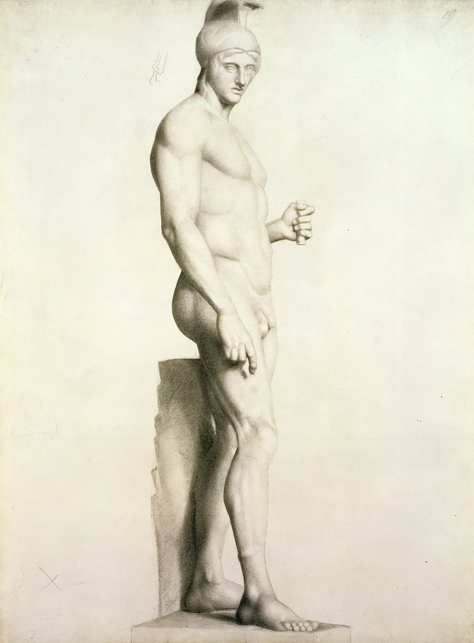 Kasklı Savaşçı heykelinin profili (p/p) by Georges Pierre Seurat