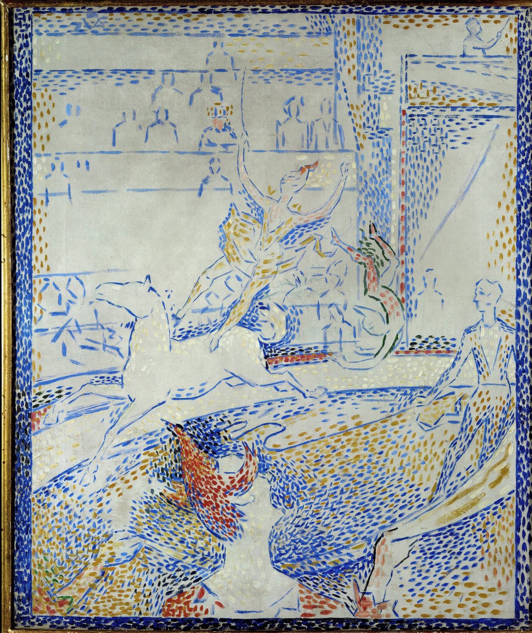Sirk için eskiz (tuval üzerine resim) by Georges Pierre Seurat