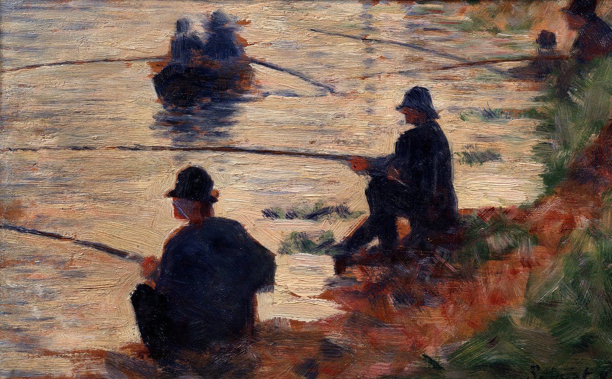 Büyük jatte için Çalışma hattındaki balıkçılar. Georges Seurat (1859-1891) 1883 Güneş tarafından tablo. 0,16x0,25 m Troyes, modern sanat müzesi by Georges Pierre Seurat