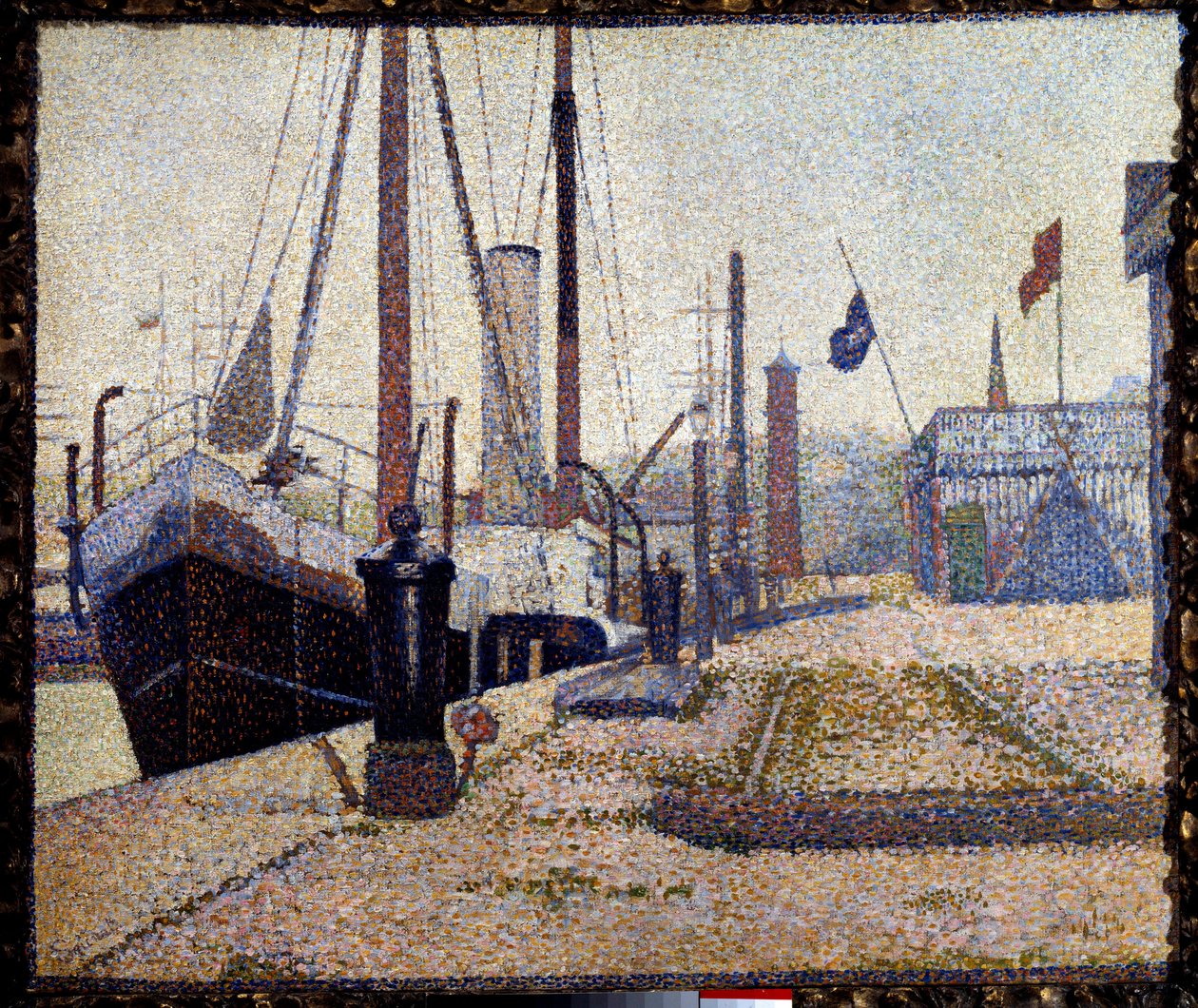 Yelkenli La Maria Honfleur limanında by Georges Pierre Seurat