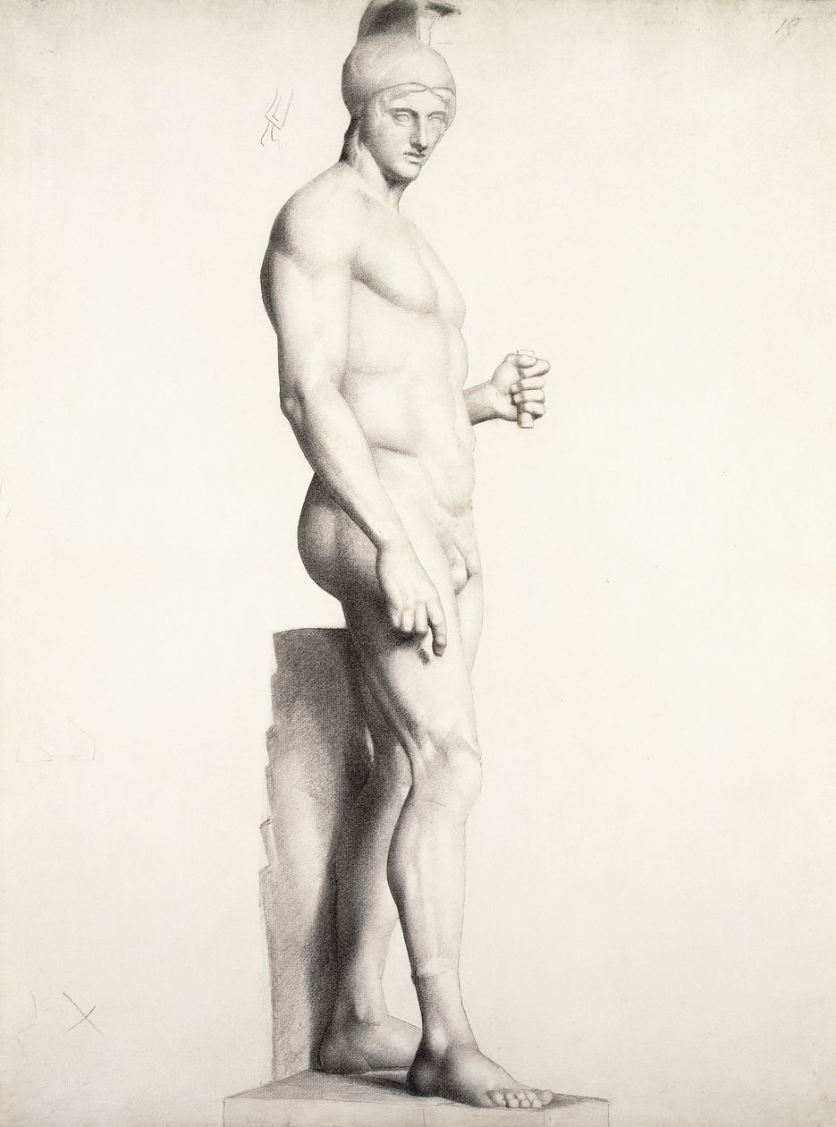 Miğfer takan savaşçı, profilde, 1875-1878 by Georges Pierre Seurat